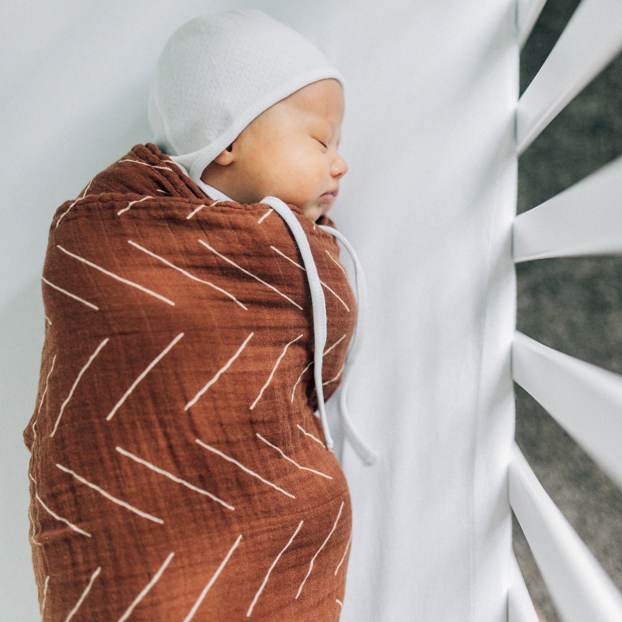 Rust Muslin Swaddle Blanket Urban Baby Co