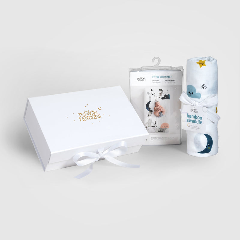 Crib Sheet & Swaddle Baby Gift Set - Moon's Birthday