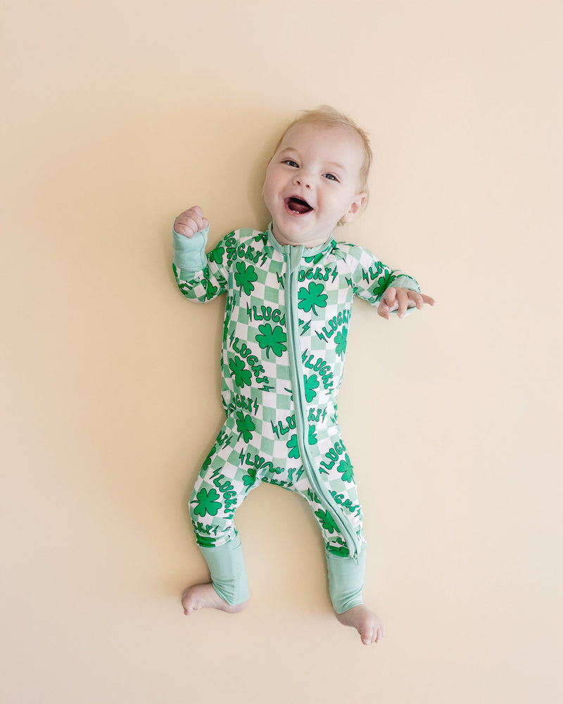 Bamboo Zip Romper | Lucky Shamrock