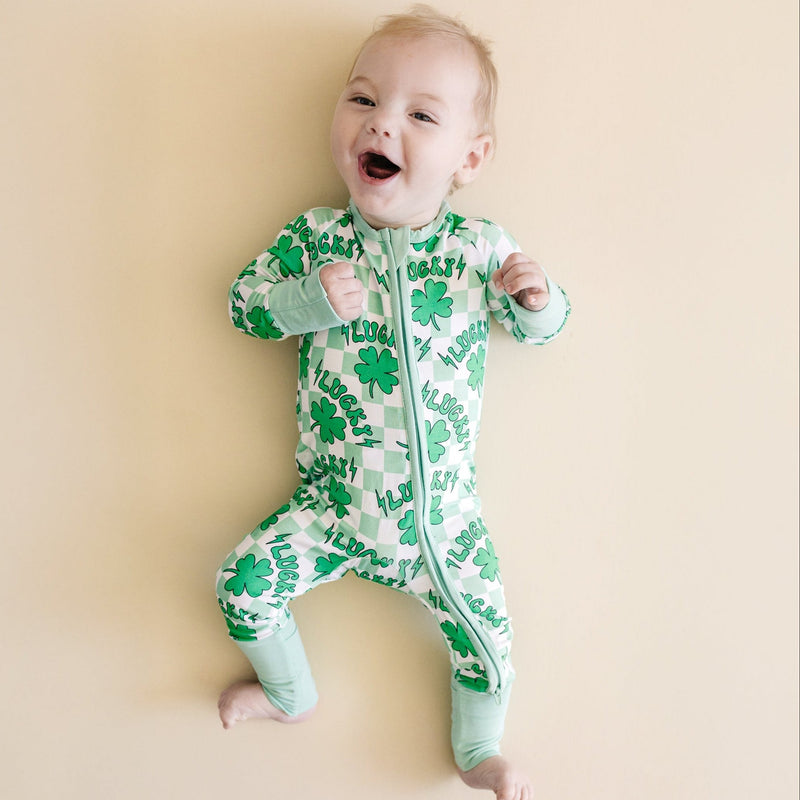 Bamboo Zip Romper | Lucky Shamrock