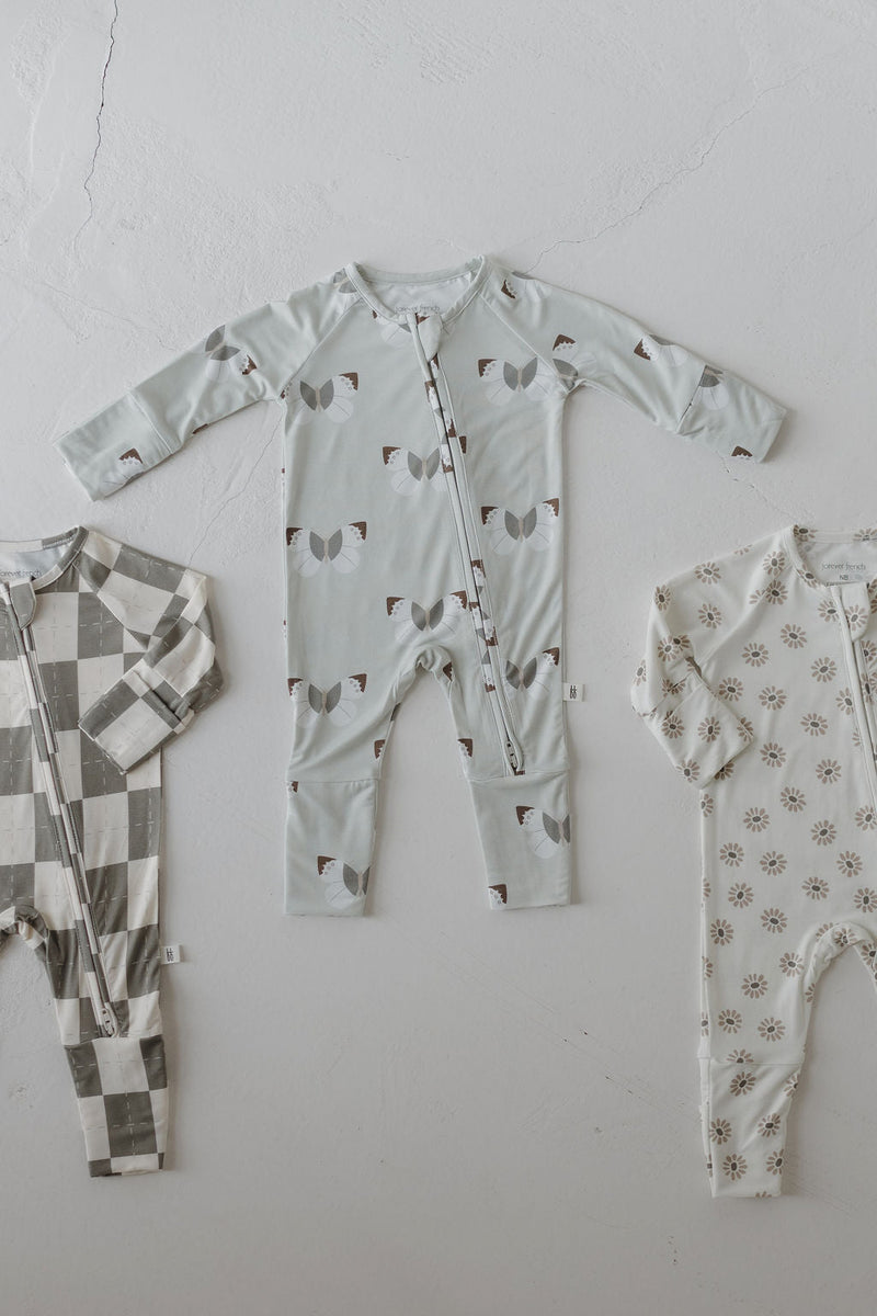 Bamboo Zip Pajamas | Oat & Sage