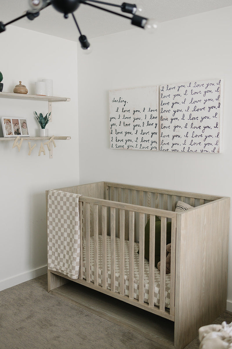 Taupe Checkered Muslin Quilt