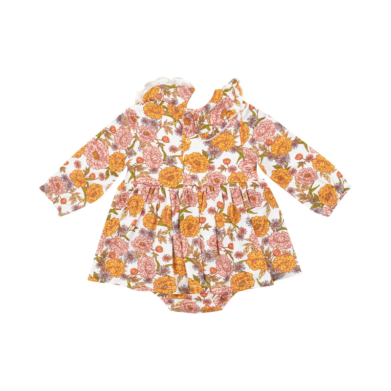 Ruffled Peter Pan Collar Bubble With Skirt - Ambers Floral