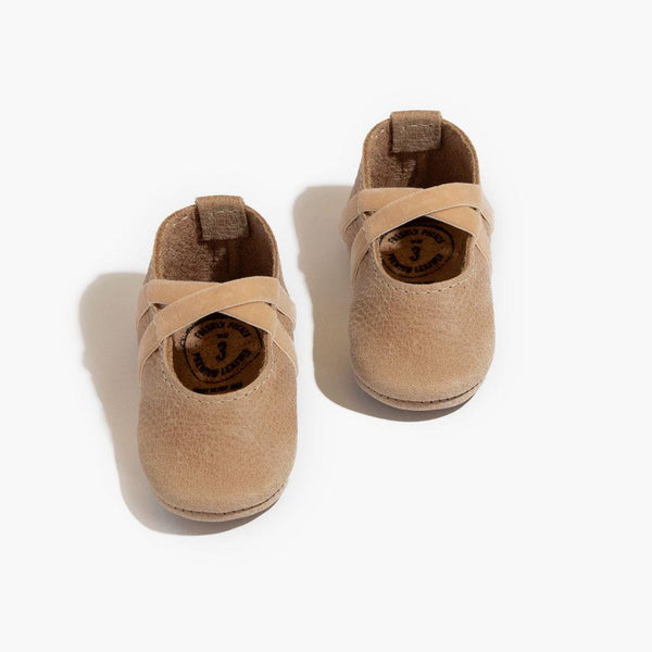 Weathered Brown Ballet Slipper Baby Shoe