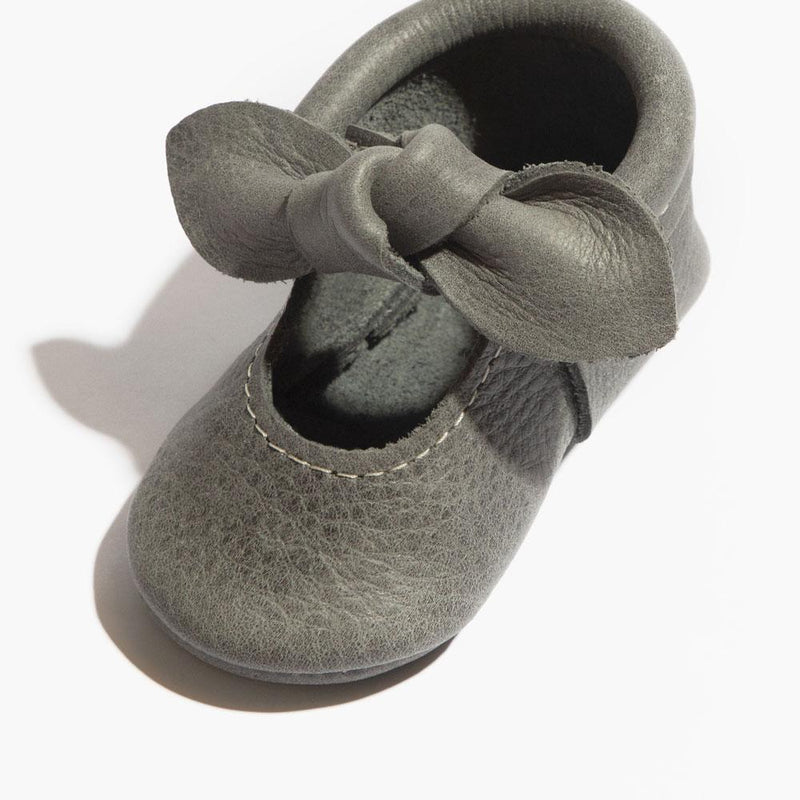 Blue Spruce Knotted Bow Baby Shoe