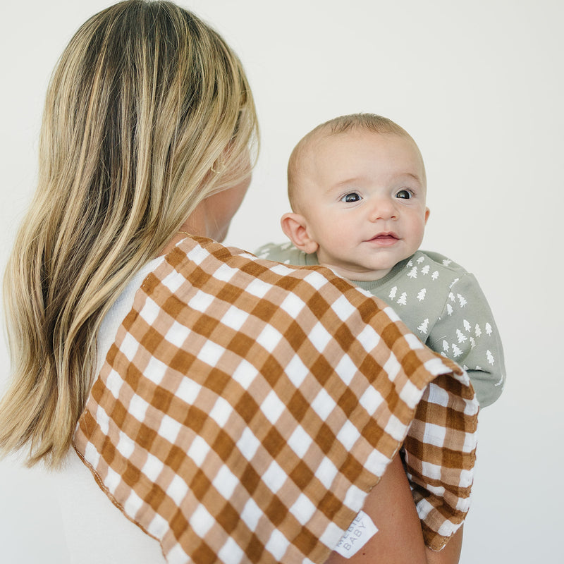 Gingham Muslin Burp Cloth