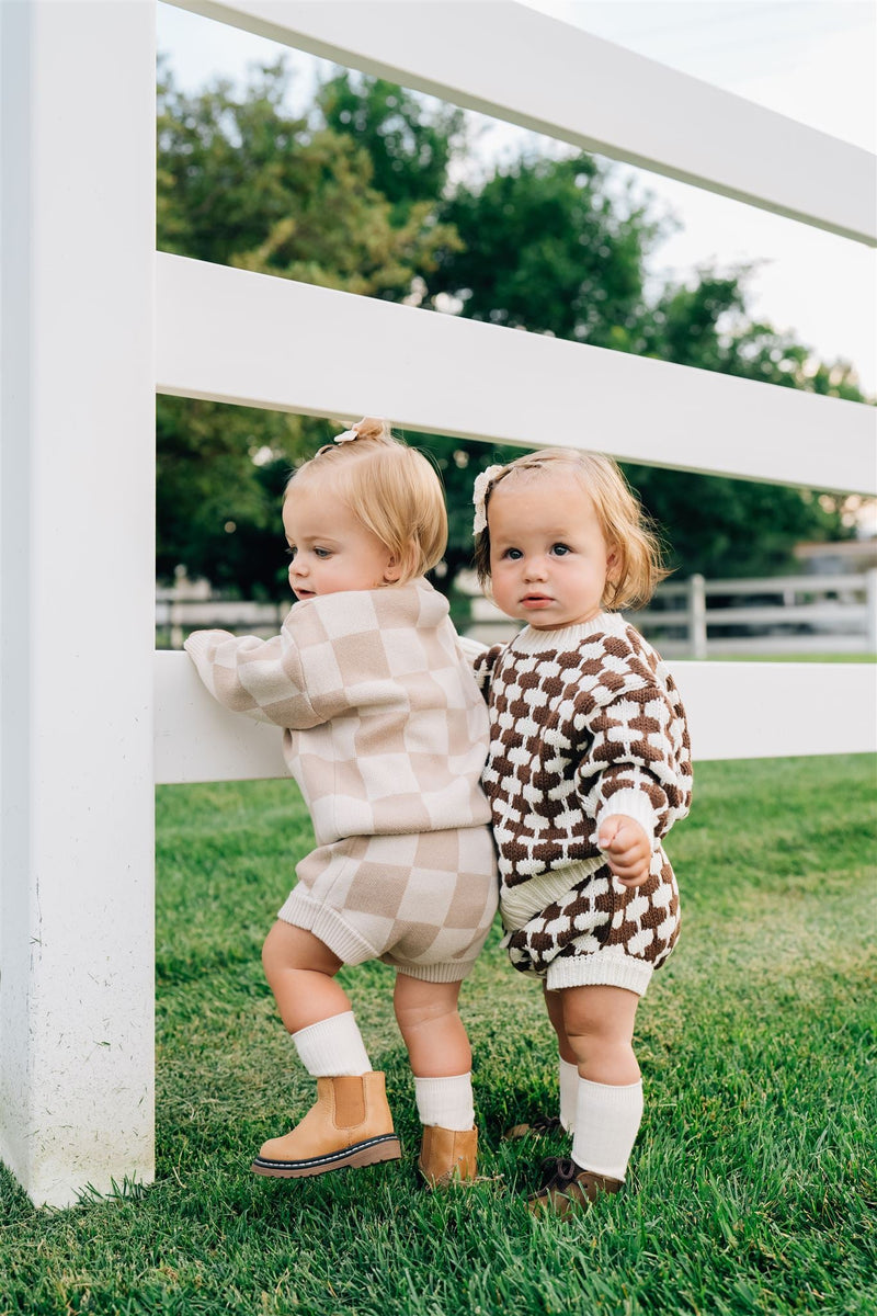 Brown + Cream Knit Sweater