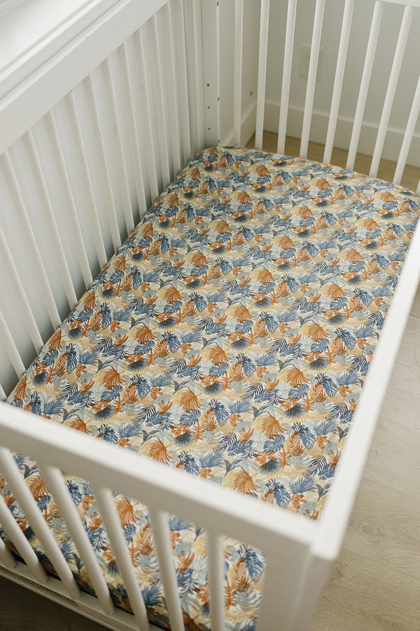 Paradise Palms Muslin Crib Sheet