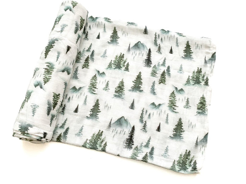 Muslin Swaddle Blanket - Green Forest