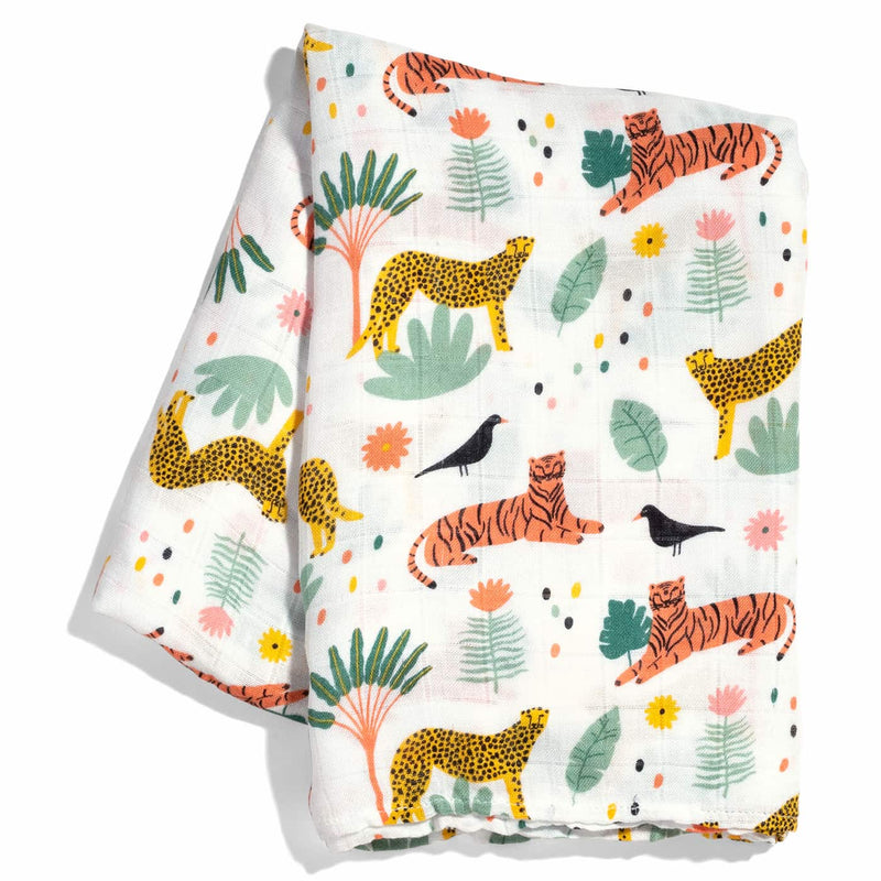 Crib Sheet & Swaddle Baby Gift Set - In The Jungle