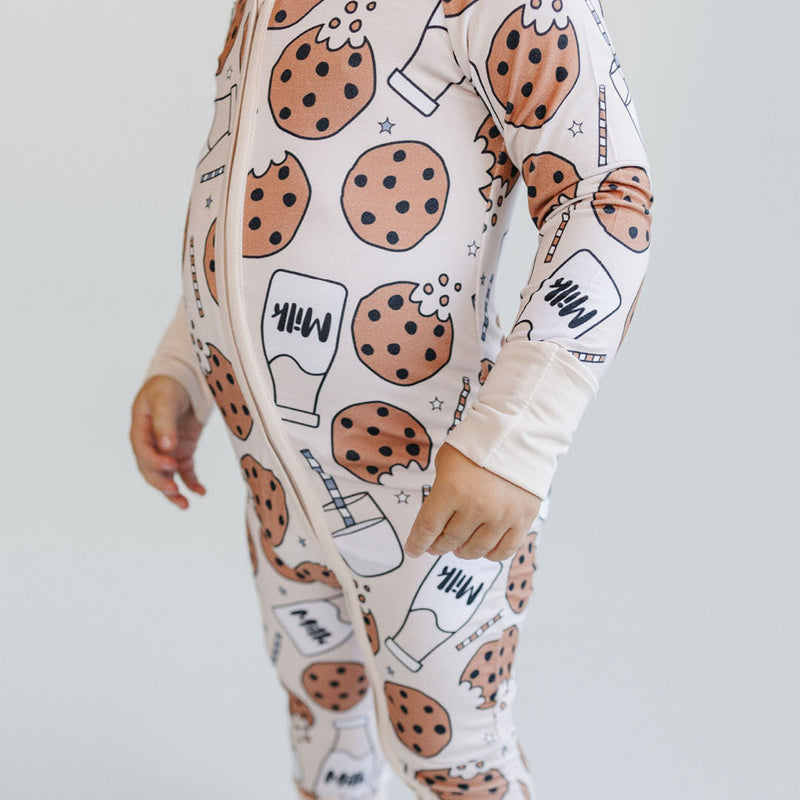 Bamboo Zip Romper | Milk & Cookies