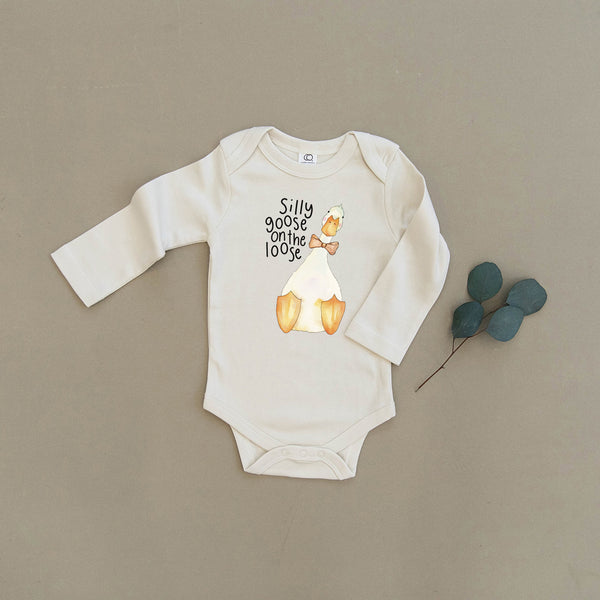 Silly Goose on the Loose Bowtie Organic Baby Onesie®