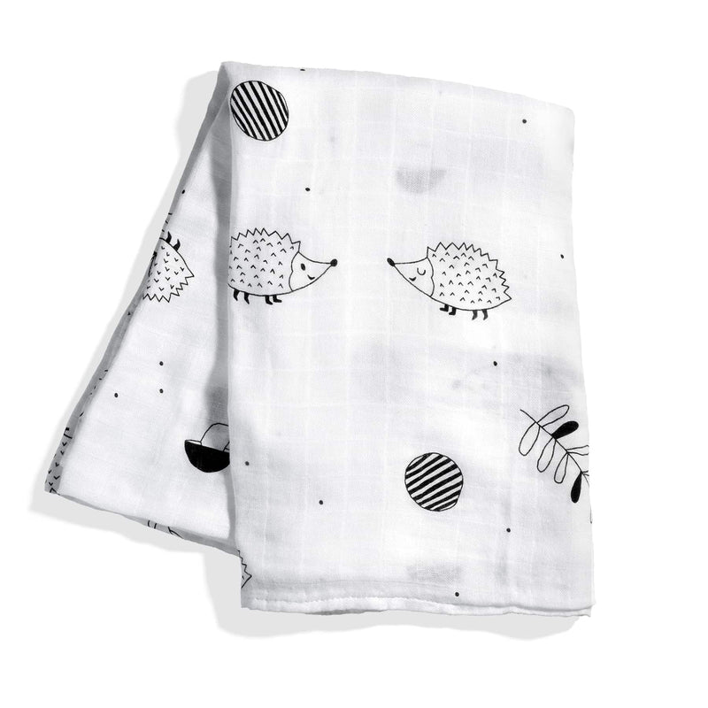 Hedgehog and mushrooms bamboo swaddle