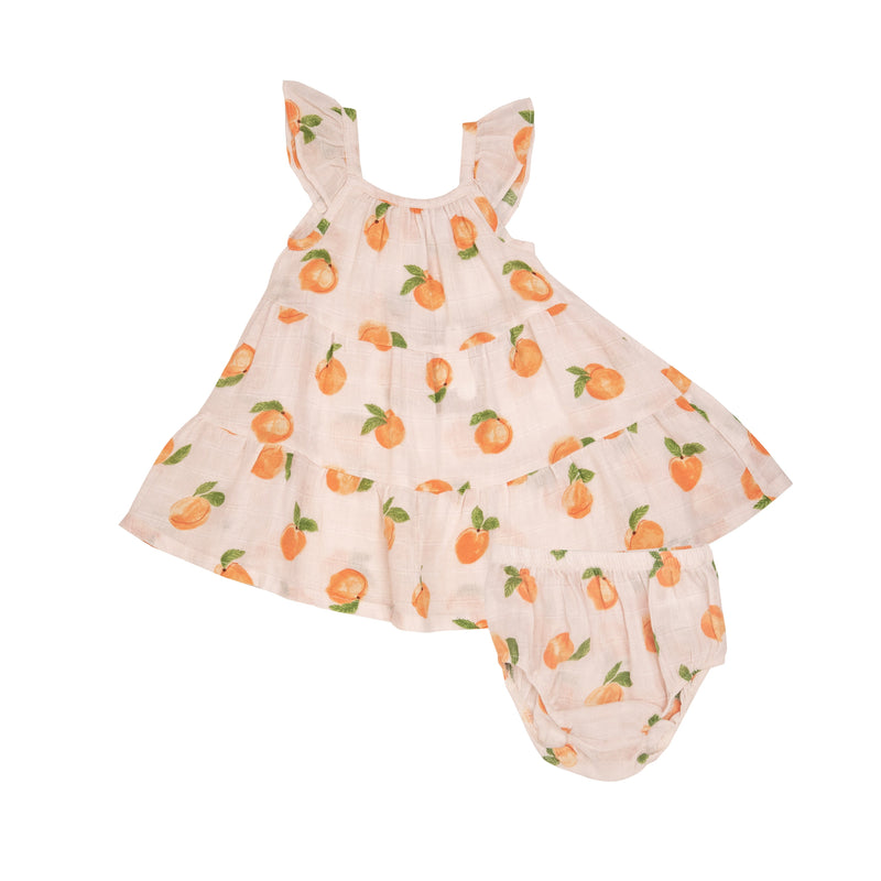 Twirly Sundress & Diaper Cover - Peaches