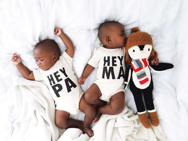 Hey Ma, Hey Pa Twin Organic Baby Onesies®