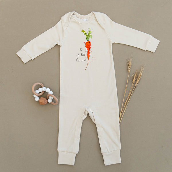 C is for Carrot Organic Baby Playsuit
